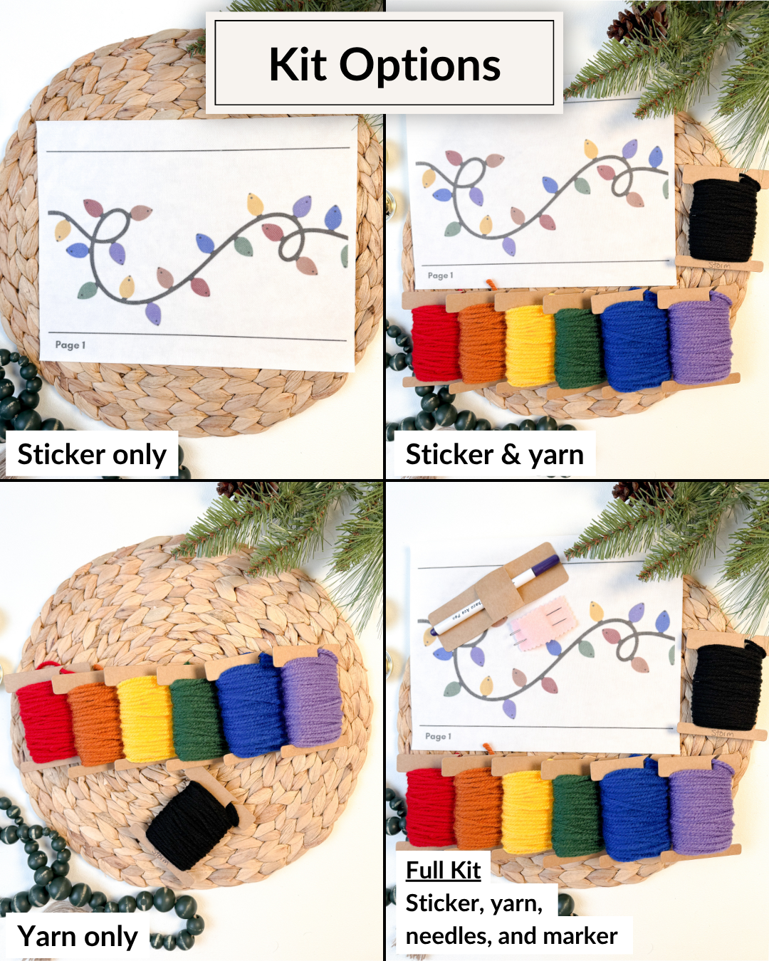 Christmas Light Sweater Embroidery DIY Kit