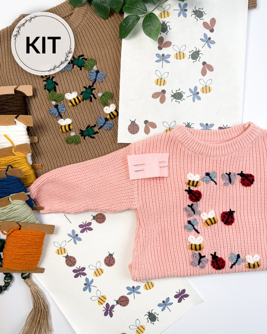 Bug Letter Embroidery DIY Kit (A-Z) & (0-9)
