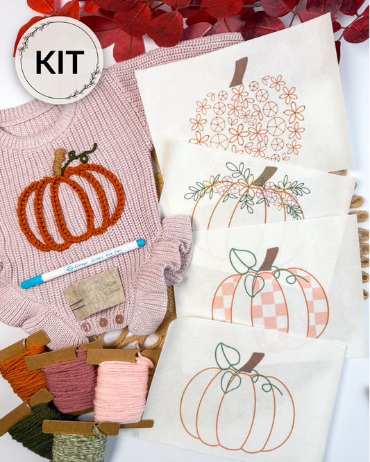 Fall Pumpkin Embroidery DIY Kit