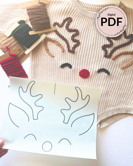 Reindeer Face Embroidery Patterns (Digital Download)