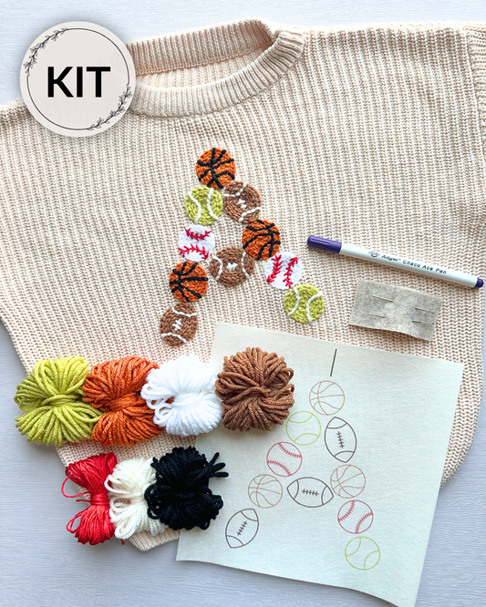 Sports Ball Letter Embroidery DIY Kit (A-Z) & (0-9)
