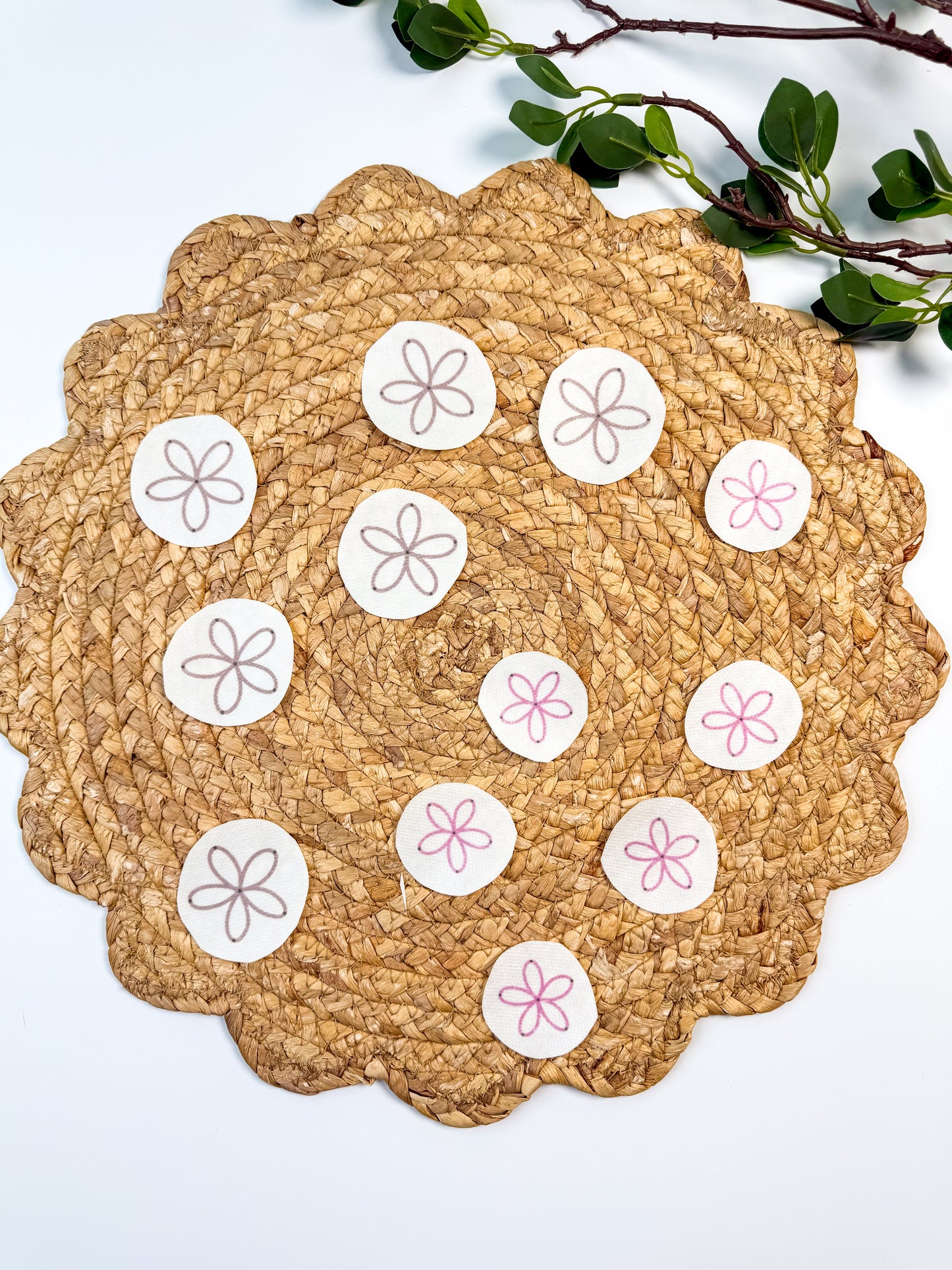Small Daisy and Rose Flower Stick & Stitch Pack