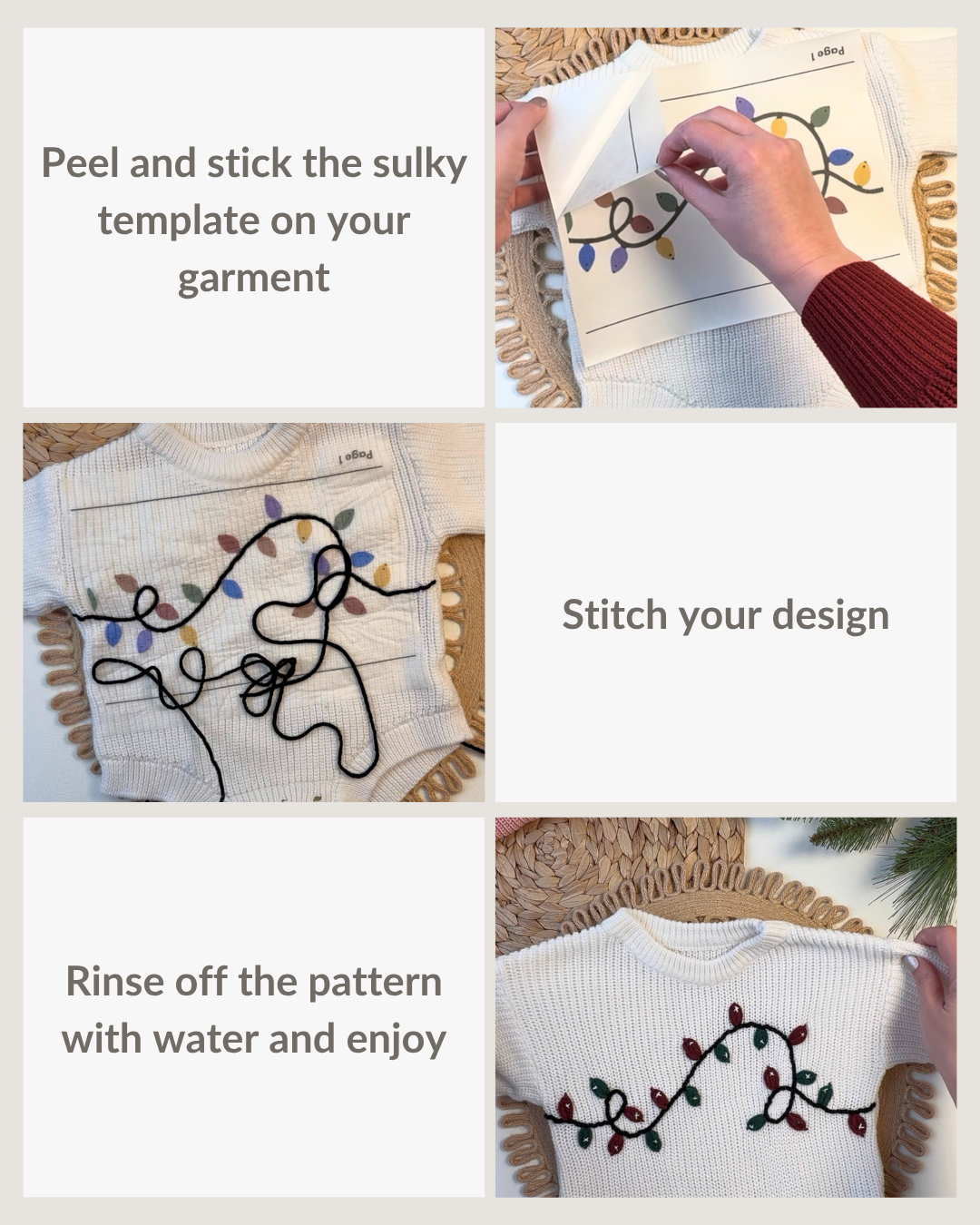 Christmas Light Embroidery Patterns (Digital Download)