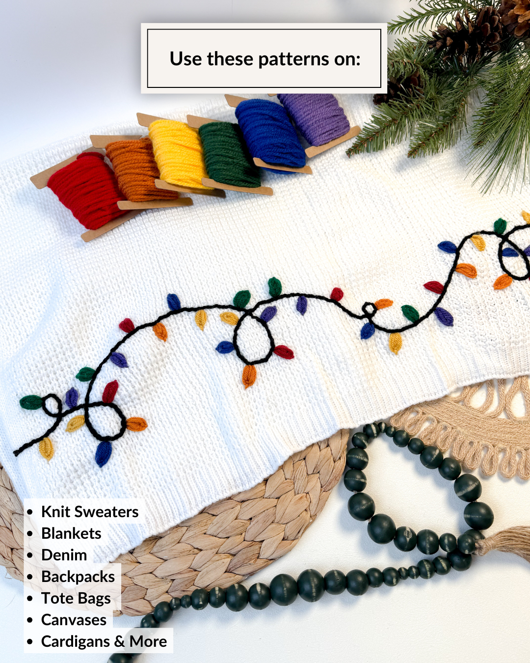 Christmas Light Embroidery Patterns (Digital Download)