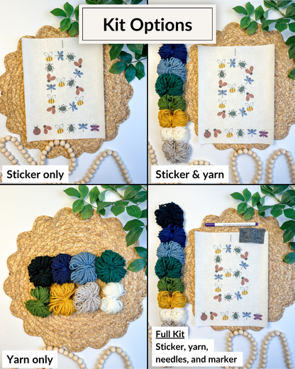 Bug Letter Embroidery DIY Kit (A-Z) & (0-9)