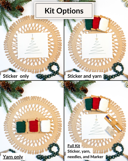 Christmas Tree Lines Yarn Embroidery DIY Kit