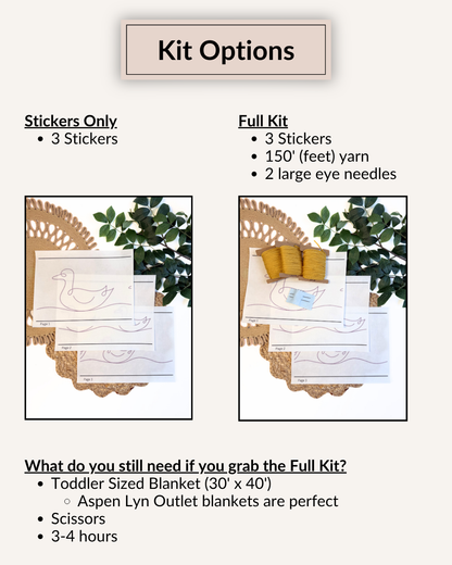 Duck Line Drawings DIY Kit - Blanket