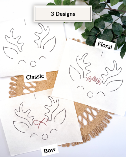 Reindeer Face Embroidery Patterns (Digital Download)