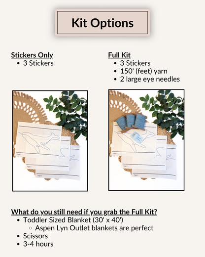 Whale Line Drawings DIY Kit - Blanket