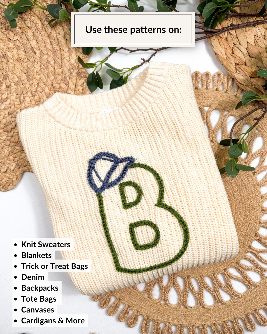 Motifs de broderie de lettres/chiffres Tournesol et Marguerite (A-Z) et (1-9) Kit de bricolage de broderie de fil