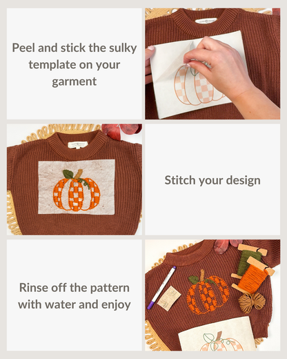 Kit de broderie DIY Citrouille d'automne