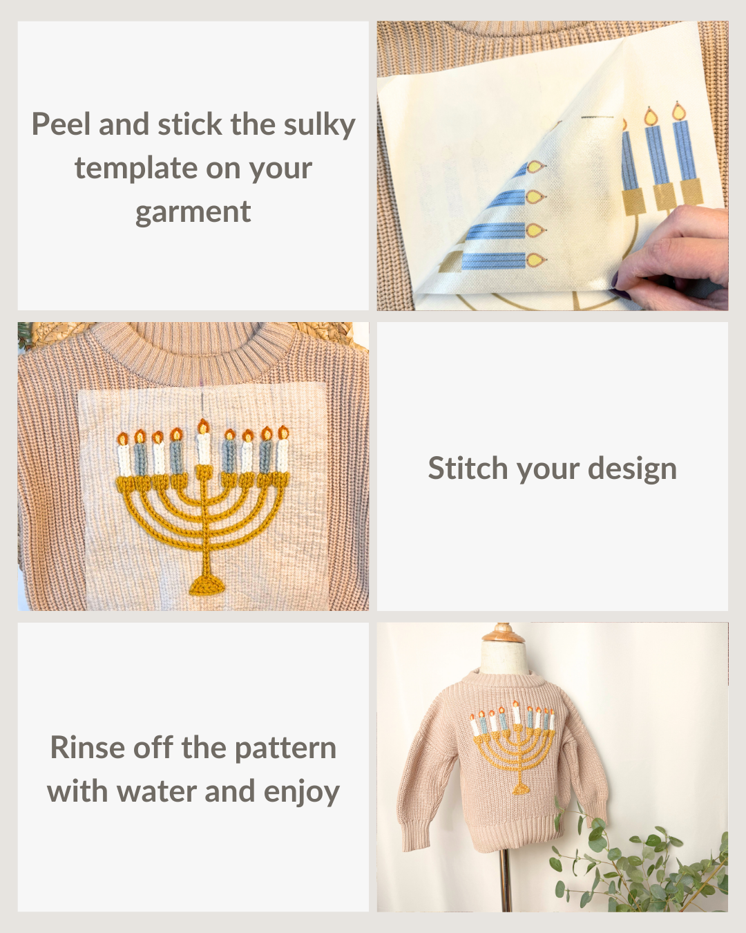 Hanukkah and Menorah Embroidery Patterns (Digital Download)
