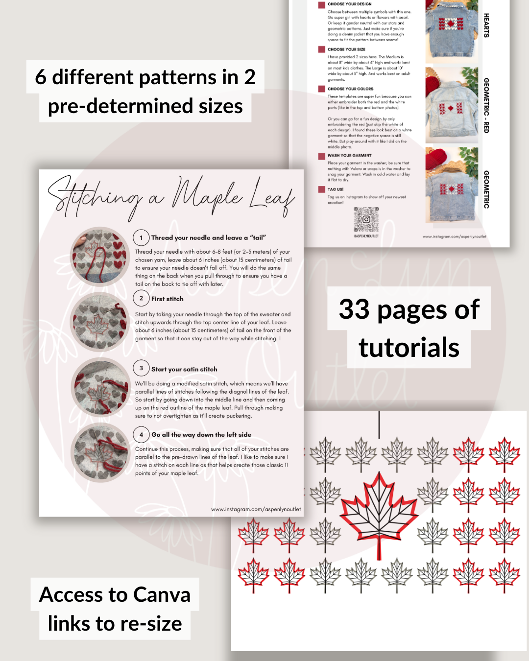 Canadian Flag Embroidery Patterns (Digital Download)