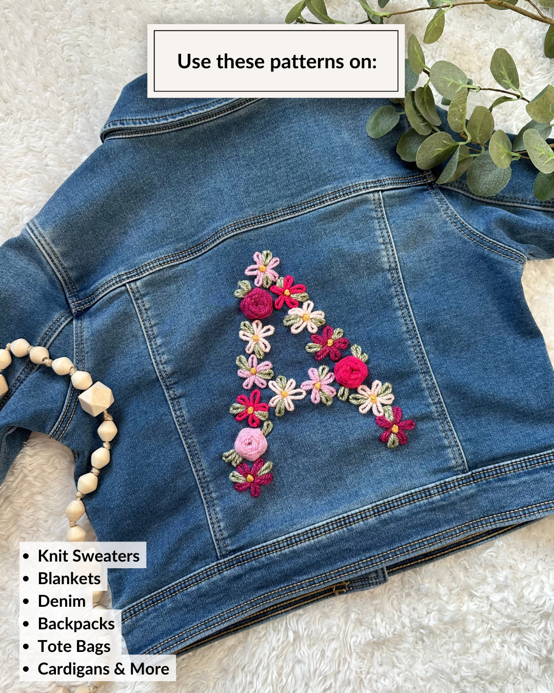 Floral Letter Embroidery DIY Kit (A-Z) & (0-9)