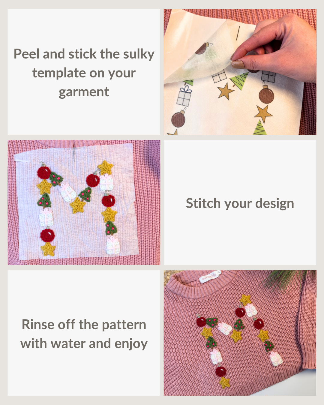 Christmas Letter Embroidery DIY Kit (A-Z) & (0-9)