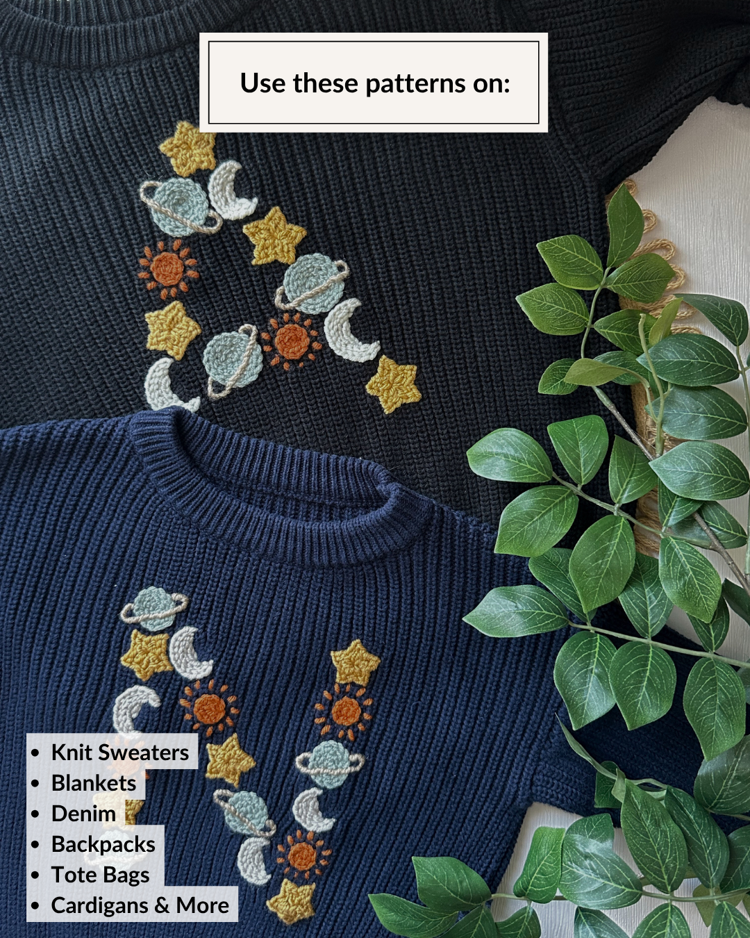 Galaxy Letter Embroidery Patterns (A-Z) & (0-9) (Digital Download)