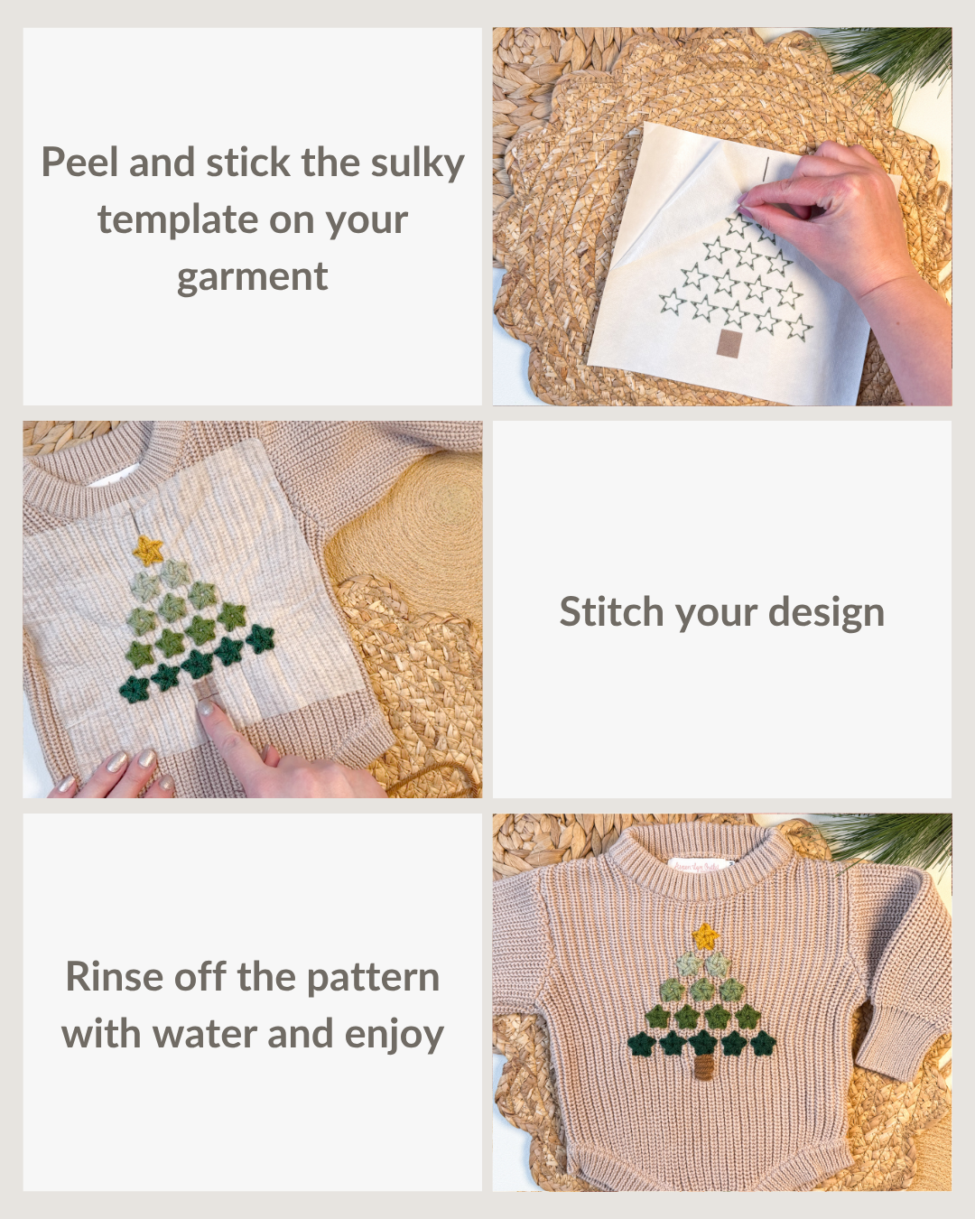 Christmas Tree Symbol Yarn Embroidery DIY Kit