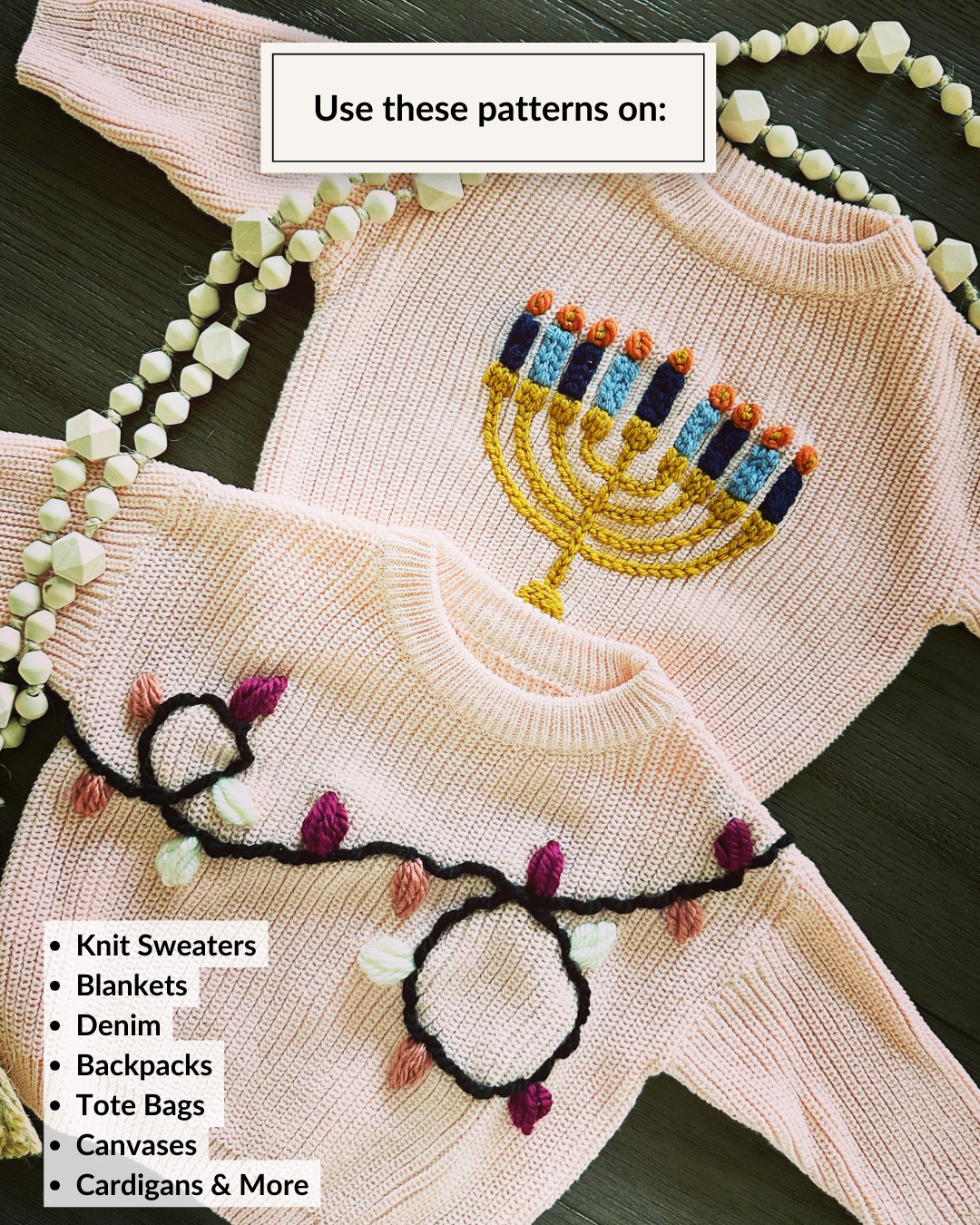 Hanukkah and Menorah Embroidery Patterns (Digital Download)