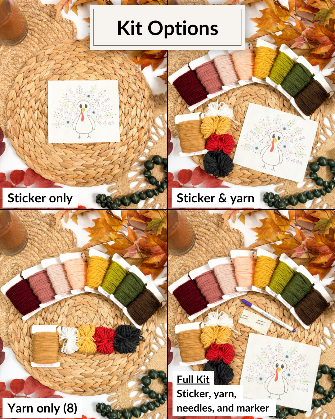 Motifs de broderie de lettres/chiffres Tournesol et Marguerite (A-Z) et (1-9) Kit de bricolage de broderie de fil
