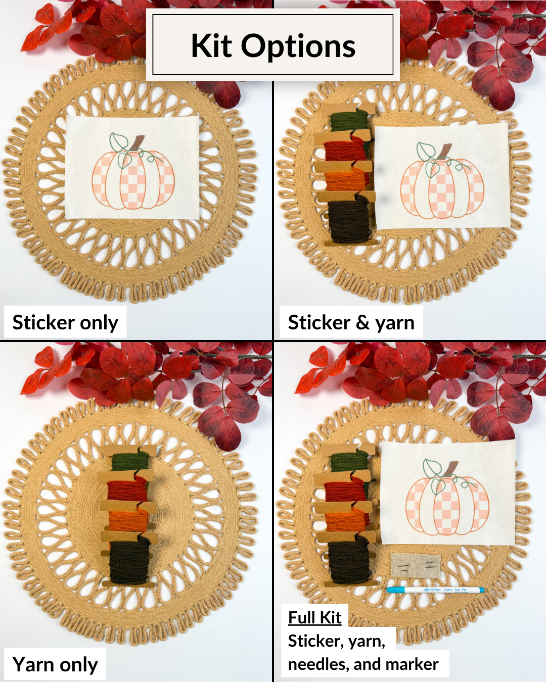 Kit de broderie DIY Citrouille d'automne