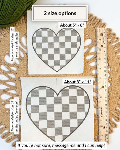 Kit DIY de broderie de cœurs à carreaux/pour la Saint-Valentin en fil de laine