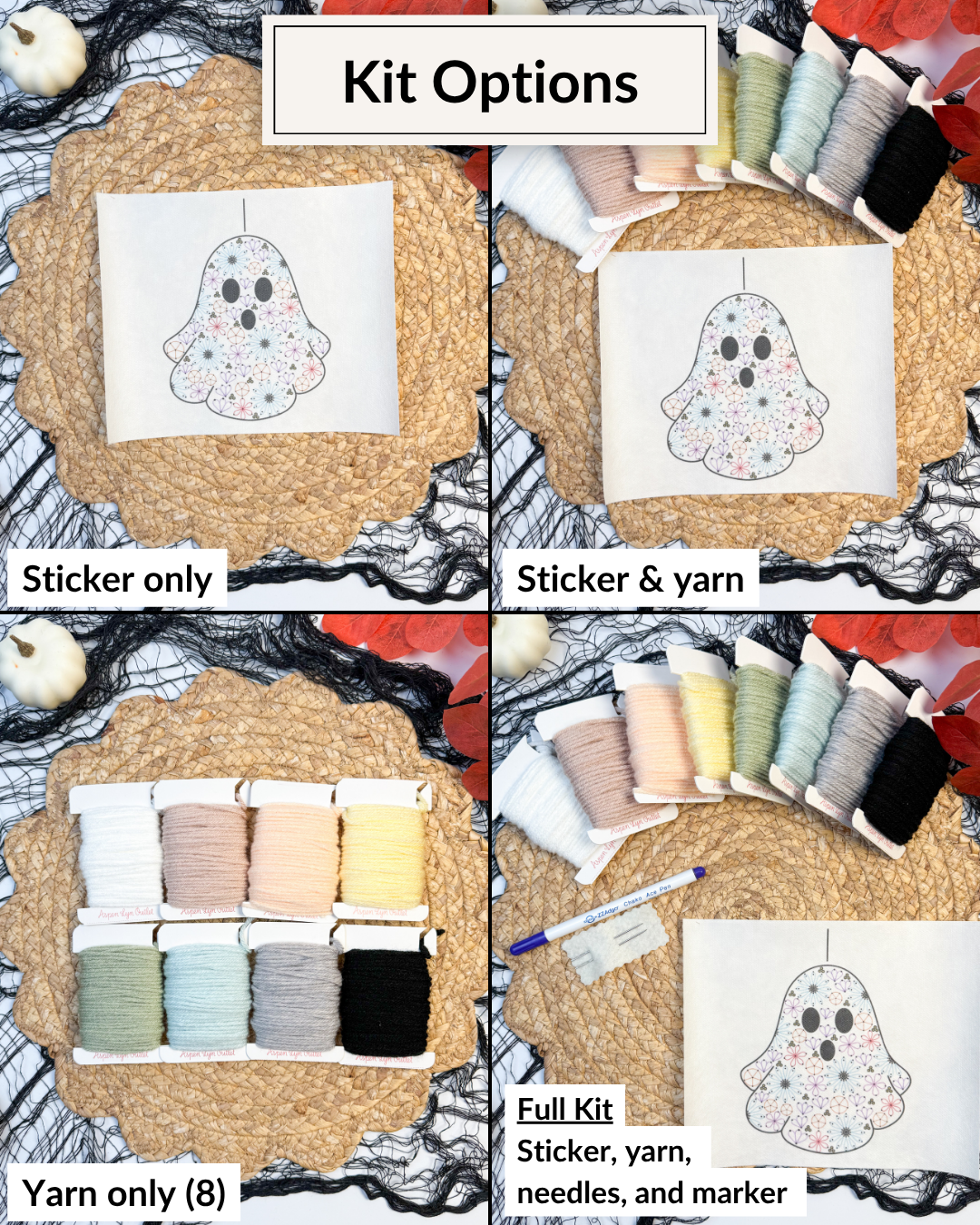 Motifs de broderie de lettres/chiffres Tournesol et Marguerite (A-Z) et (1-9) Kit de bricolage de broderie de fil