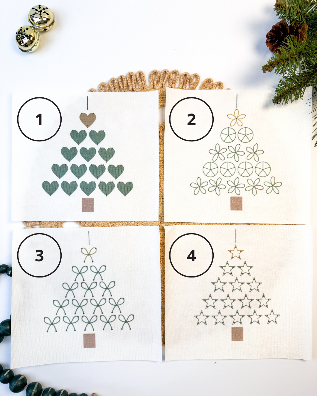 Christmas Tree Symbol Yarn Embroidery DIY Kit