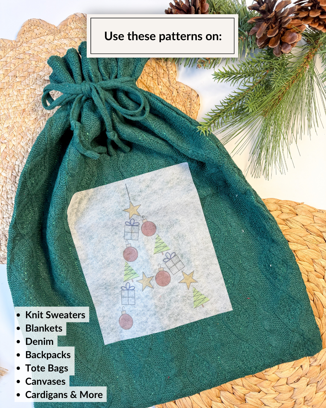 Christmas Alphabet and Number Embroidery Patterns (Digital Download)