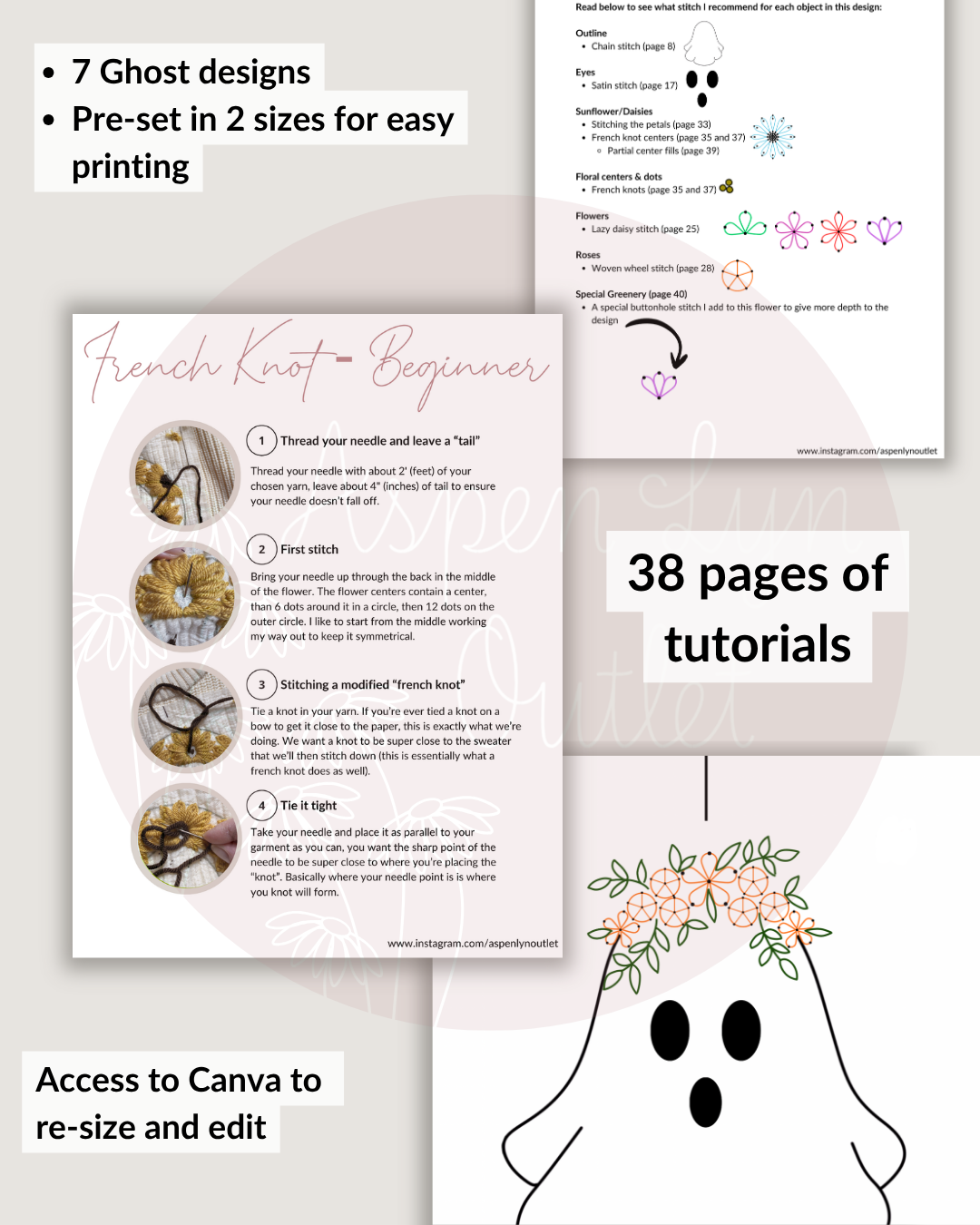 Ghost Floral and Greenery Templates (Digital Download)