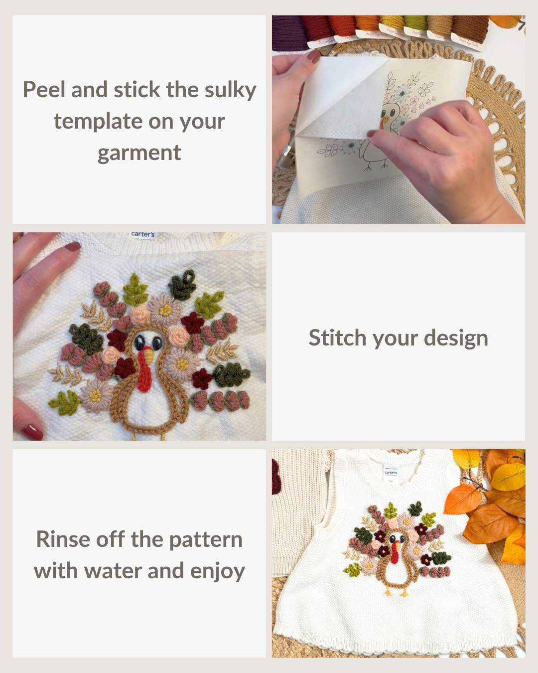 Motifs de broderie de lettres/chiffres Tournesol et Marguerite (A-Z) et (1-9) Kit de bricolage de broderie de fil