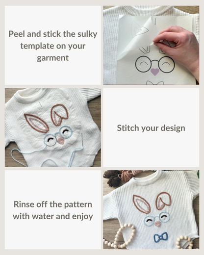 Easter Bunny Face Embroidery DIY Kit