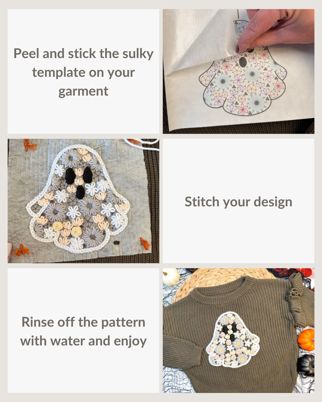 Motifs de broderie de lettres/chiffres Tournesol et Marguerite (A-Z) et (1-9) Kit de bricolage de broderie de fil