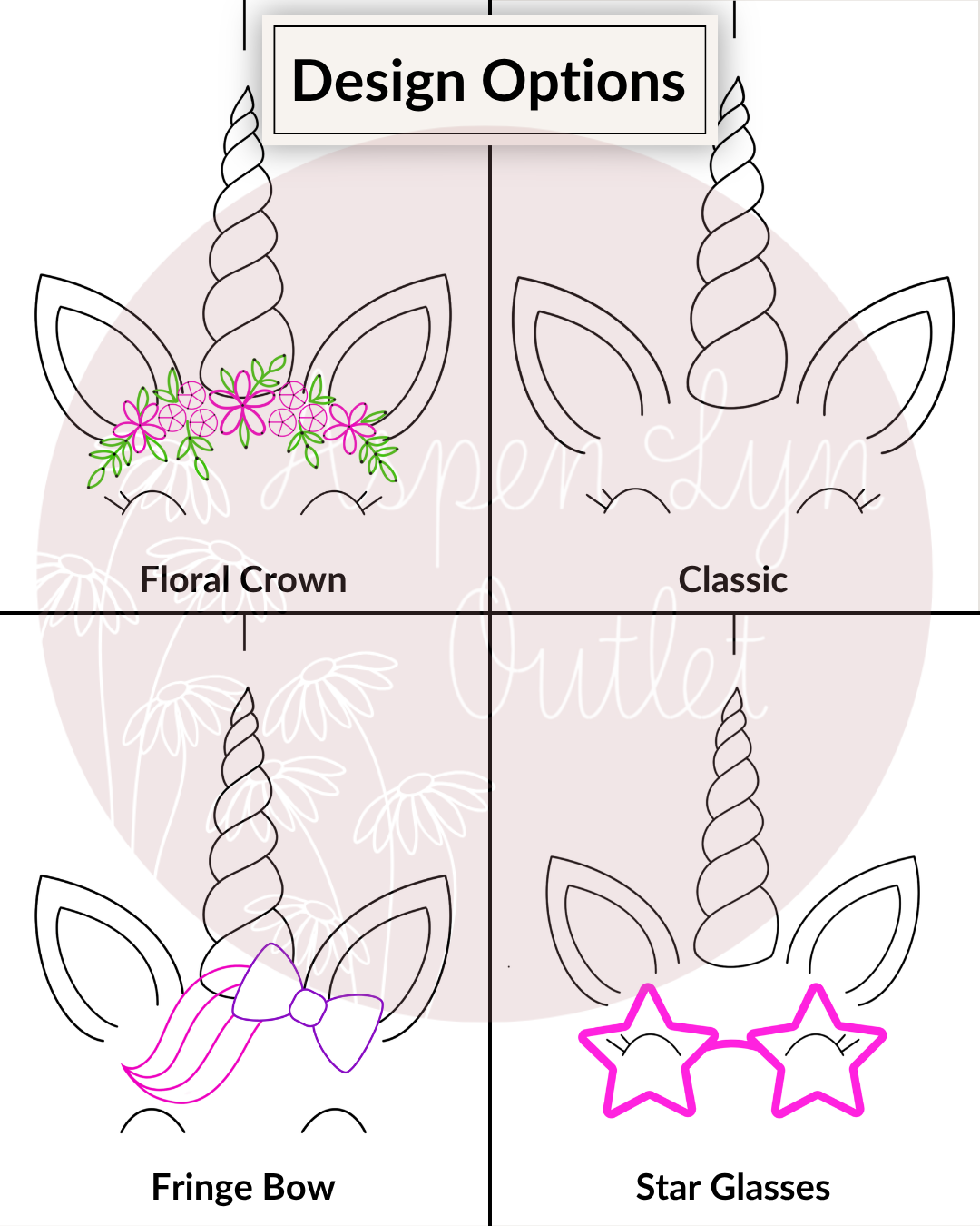 Motif de broderie numérique Visage de Licorne (Téléchargement numérique)