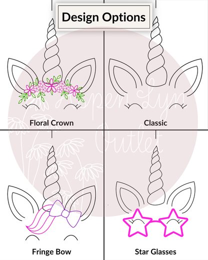 Motif de broderie numérique Visage de Licorne (Téléchargement numérique)