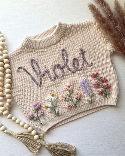 Wildflower Blanket, Sweater, and Floral Embroidery Patterns (Digital Download)