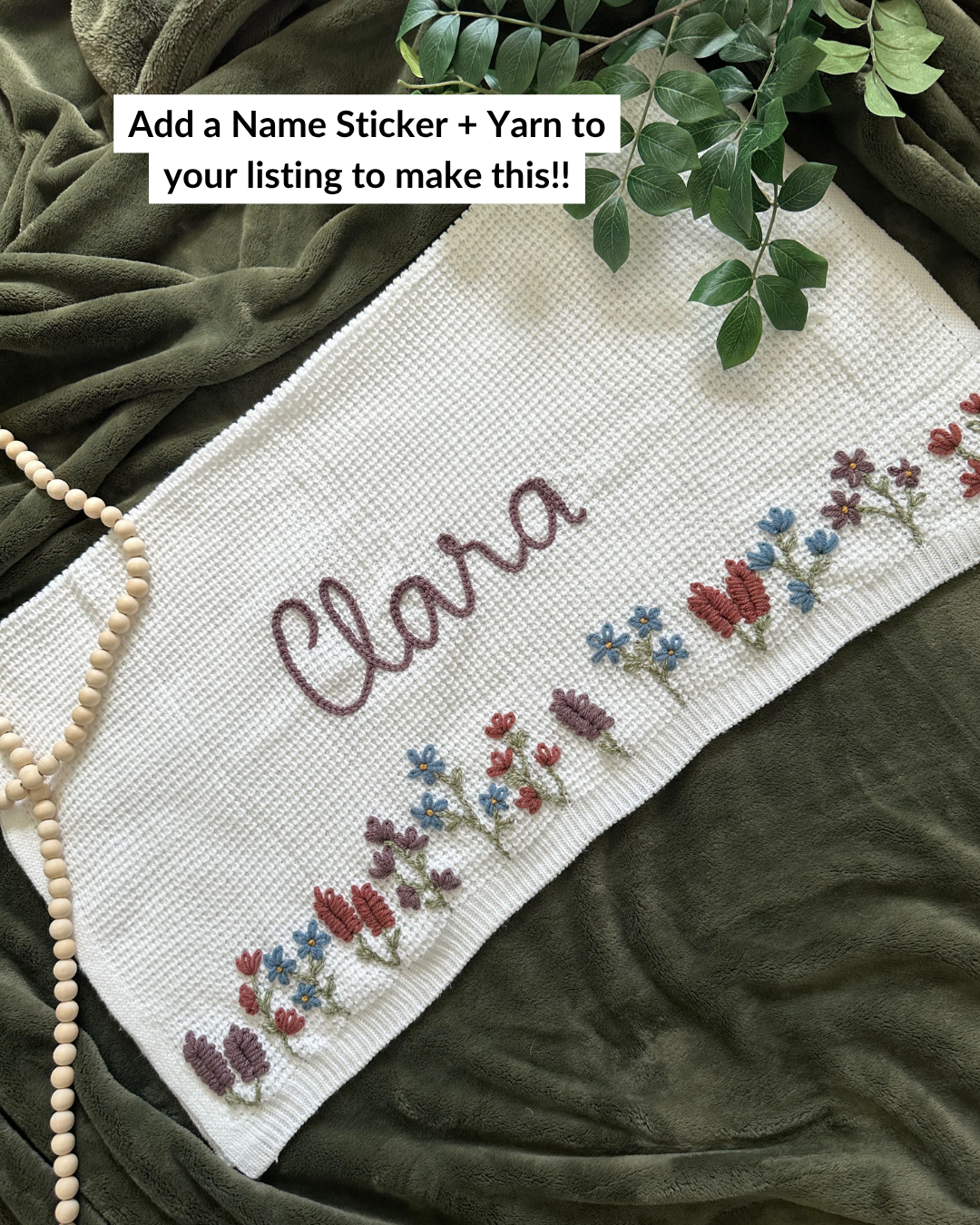 Kit DIY de broderie Couverture de fleurs sauvages