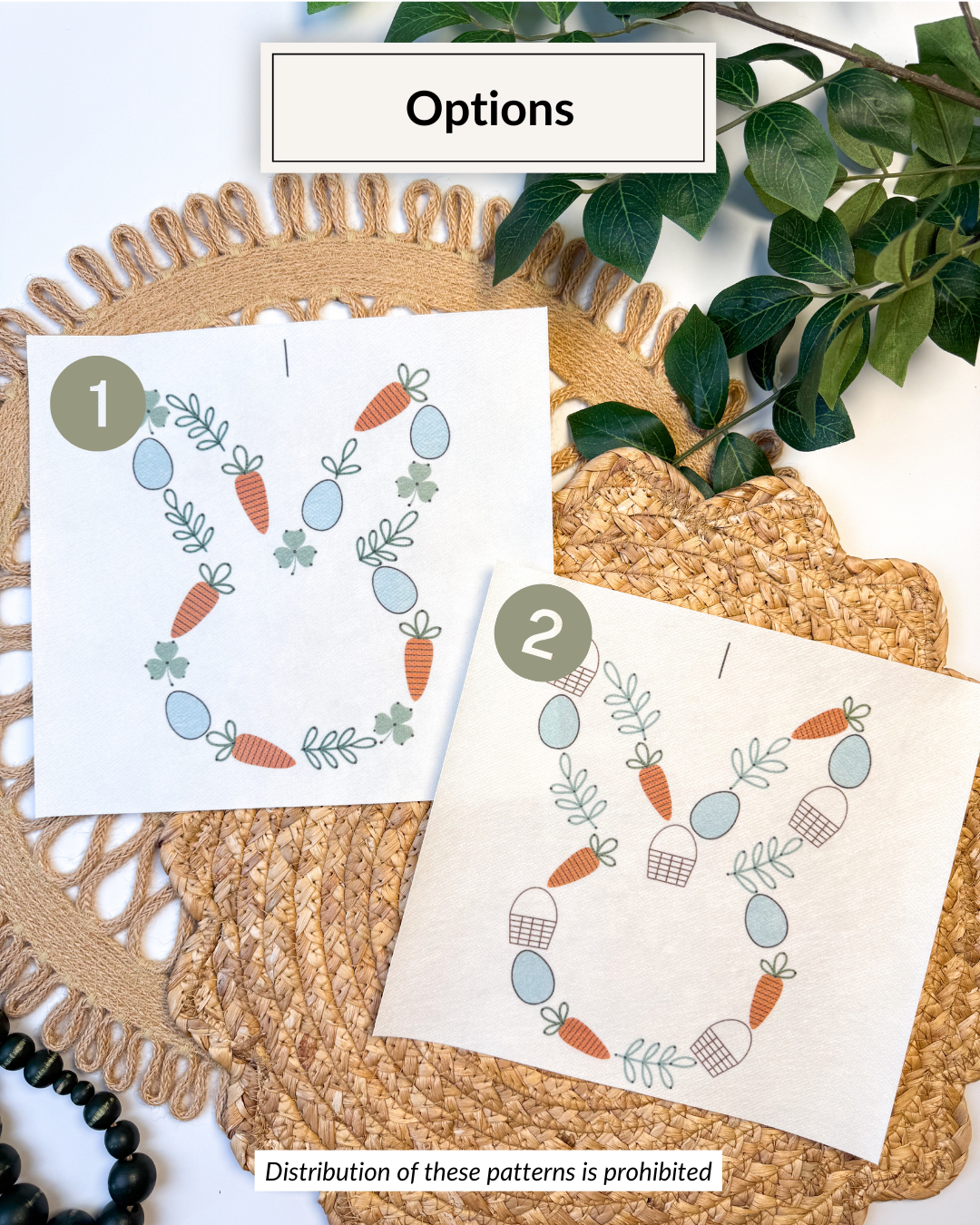 Easter Bunny Outlines Yarn Embroidery DIY Kit