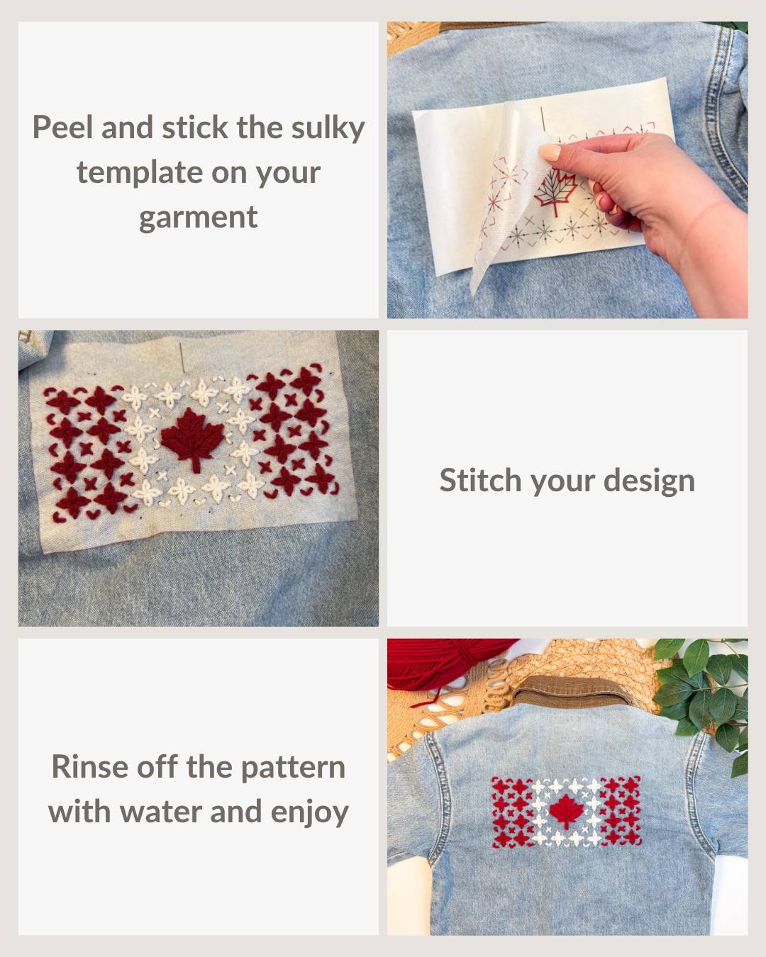 Canadian Flag Embroidery DIY Kit