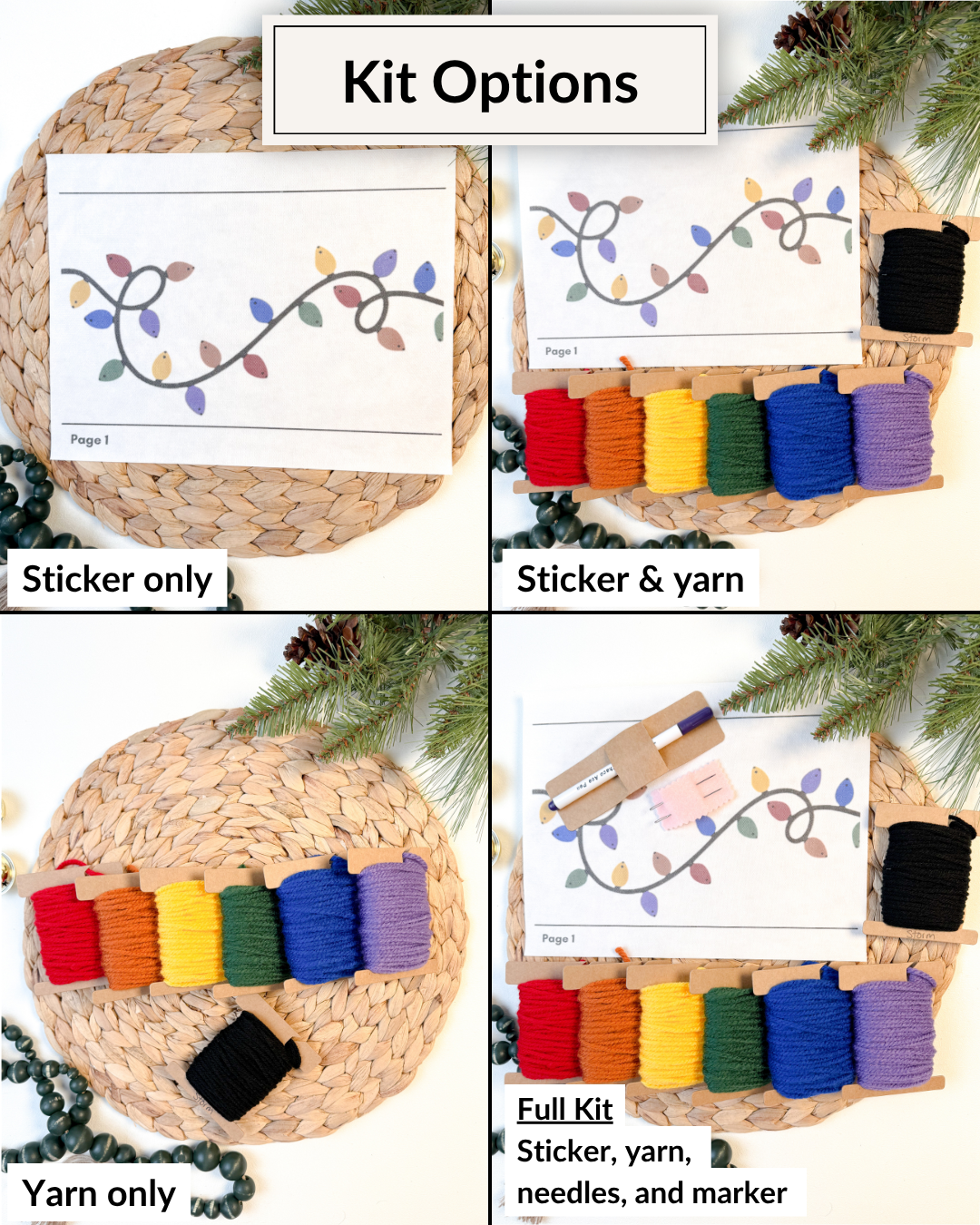 Kit de bricolage pour broderie de pulls de Noël lumineux