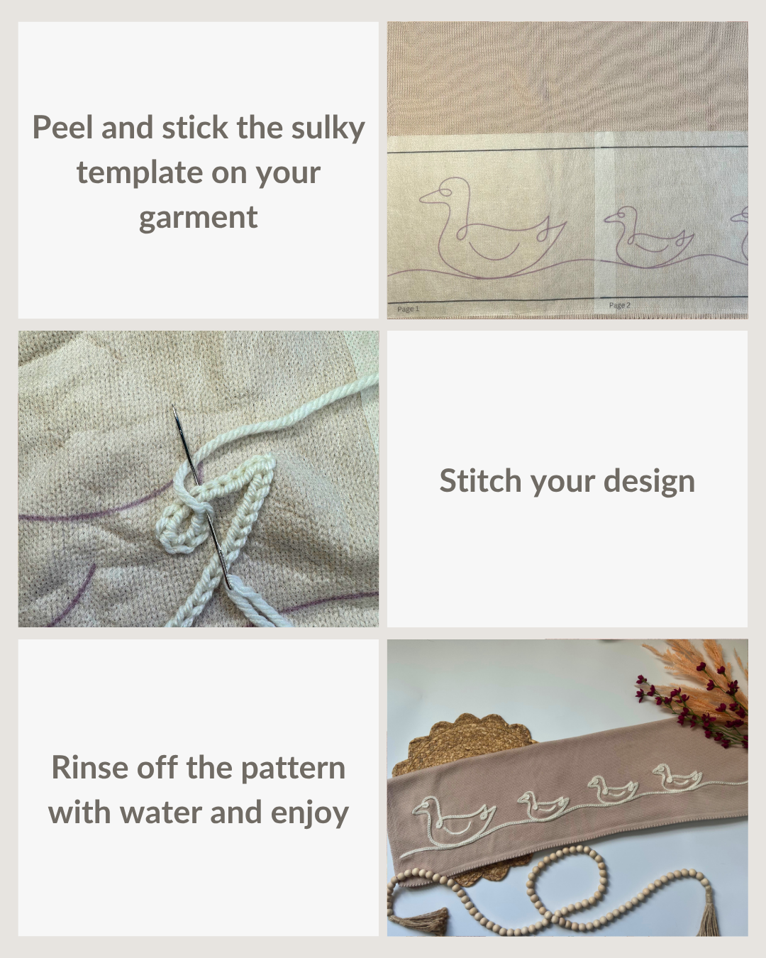 Duck Line Drawings DIY Kit - Blanket