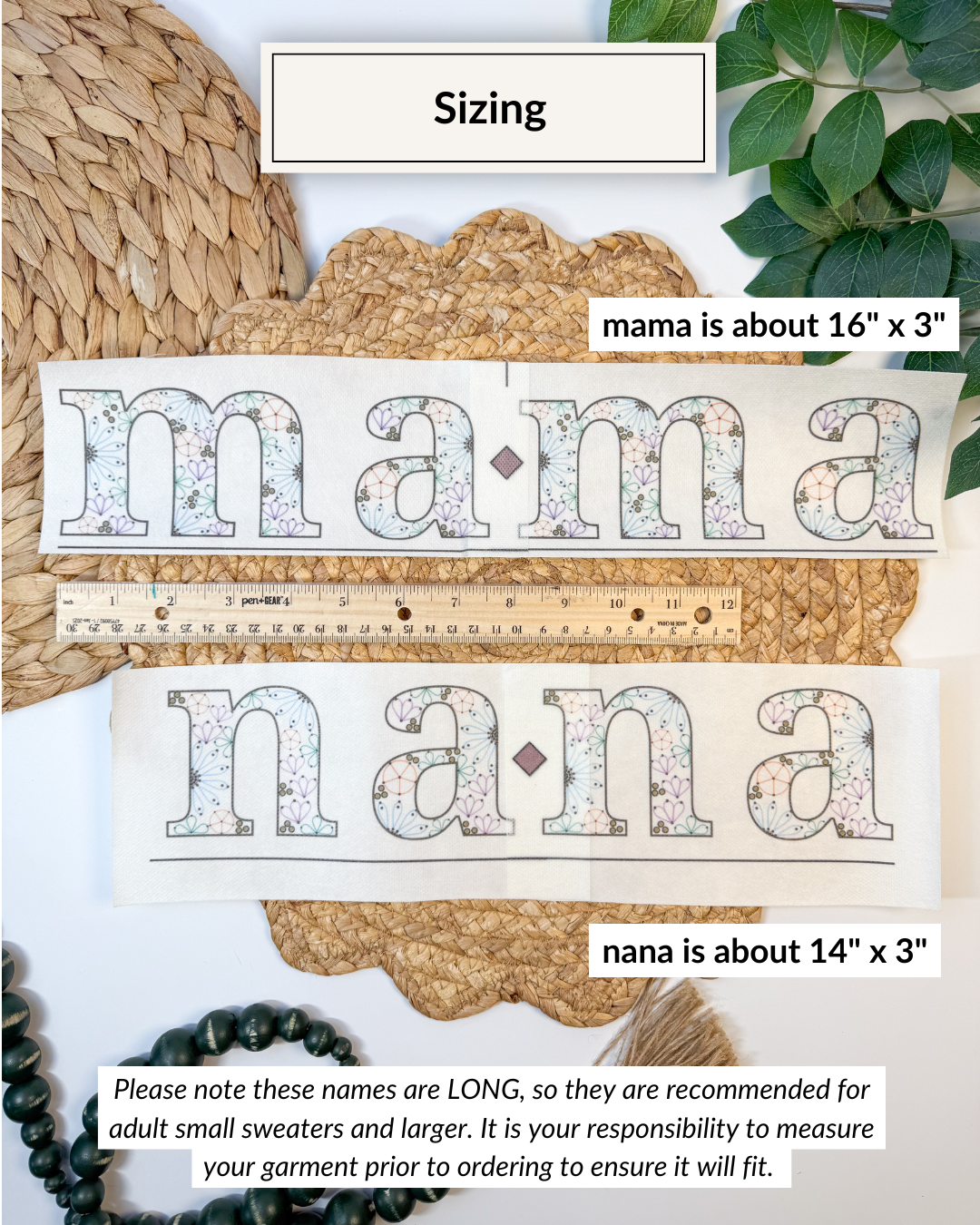 Wildflower Alphabet Yarn Embroidery DIY Kit - Mama, Nana, Any Name!