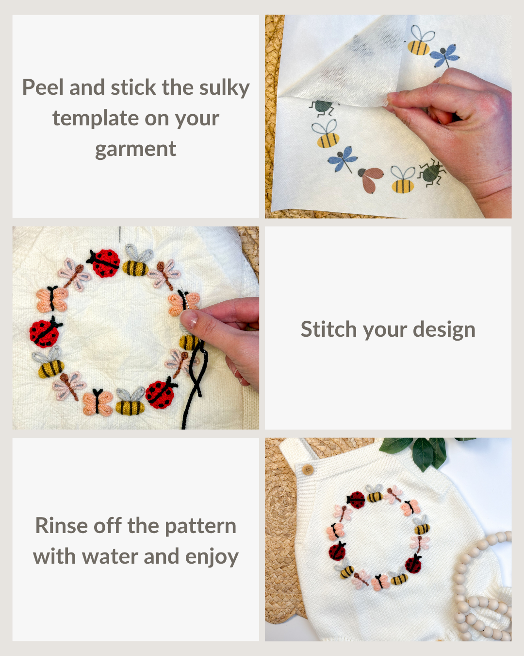 Bug Letter Embroidery Patterns (A-Z) & (0-9) (Digital Download)