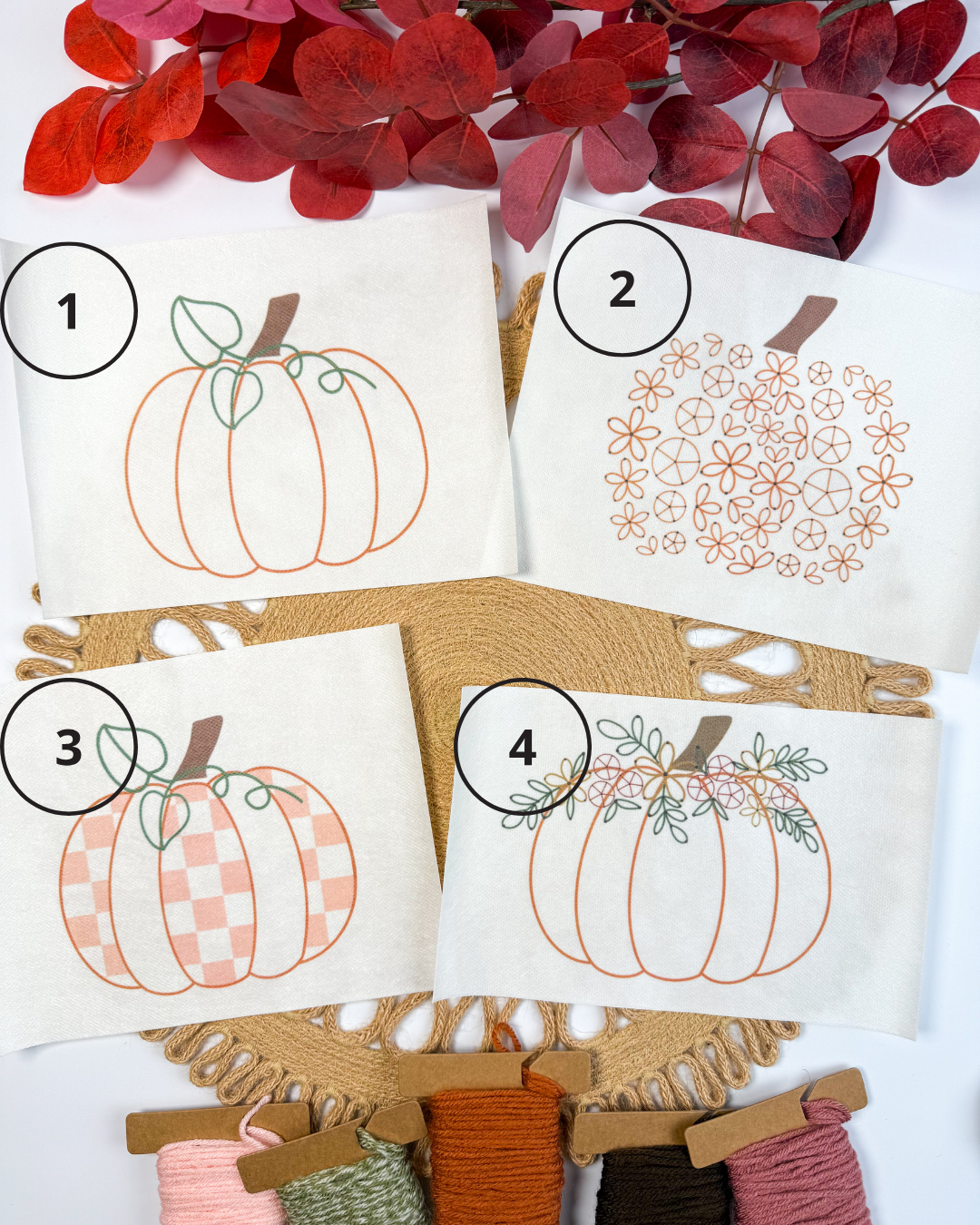 Kit de broderie DIY Citrouille d'automne
