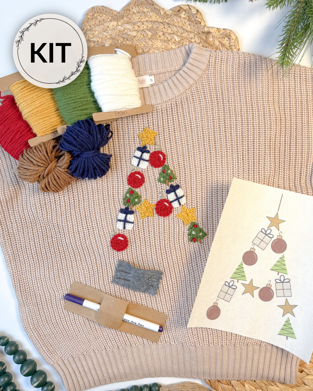 Christmas Letter Embroidery DIY Kit (A-Z) & (0-9)