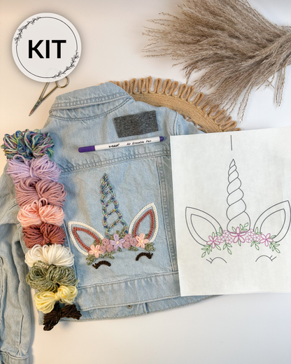 Kit de broderie DIY « Visage de licorne »