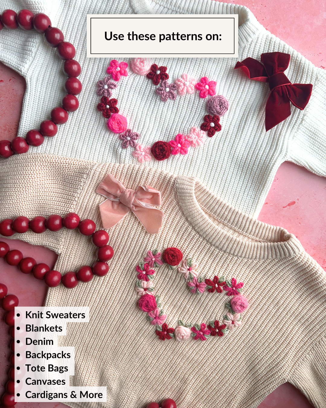 Floral Heart Embroidery DIY Kit