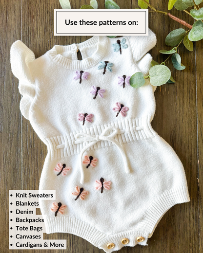 Bug Letter Embroidery Patterns (A-Z) & (0-9) (Digital Download)