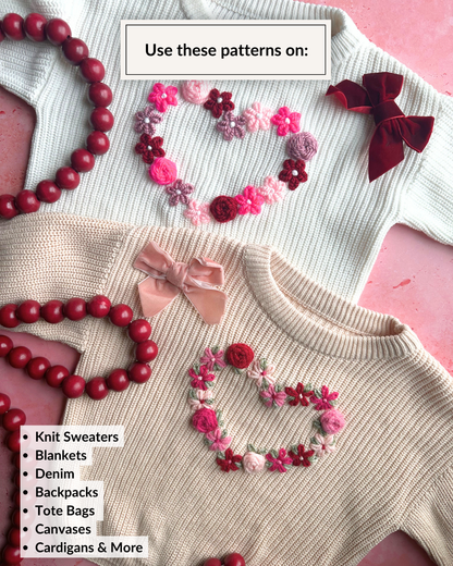 Floral Heart Embroidery DIY Kit