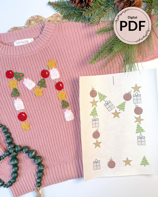 Christmas Alphabet and Number Embroidery Patterns (Digital Download)