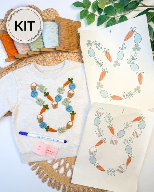 Easter Bunny Outlines Yarn Embroidery DIY Kit